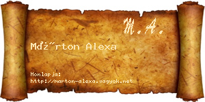 Márton Alexa névjegykártya